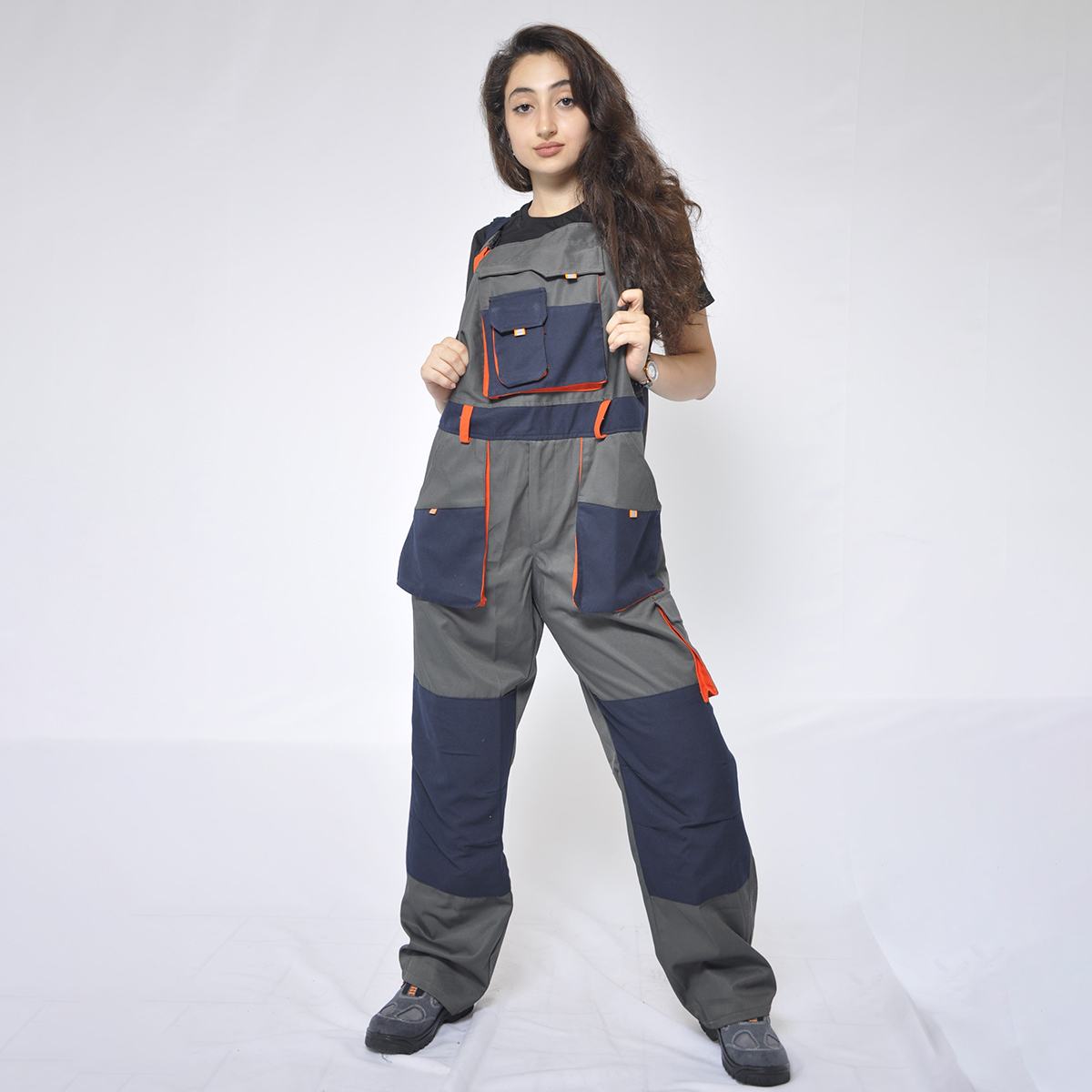 Kombinezonlar- Qadın İşçi Kombinezonu Boz Rəng